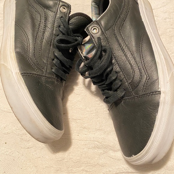 Vans Shoes - Vans Black Leather Lace-Up Sneaker